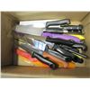 Image 2 : BOX OF VARIOUS COOKING KNIVES: HENCKELS, KITCHENAID, AND MORE