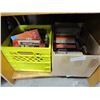 Image 1 : BOX AND TOTE OF HARD AND SOFT COVER BOOKS, STEPHEN KING, DAN BROWN, DANIELLE STEEL, ETC