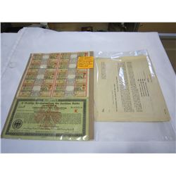 1923 GERMAN BONDS 100,000 MARK REICHSWAHRUNG DEPOSITED TO THE NATIONAL CITY BANK OF NEW YORK