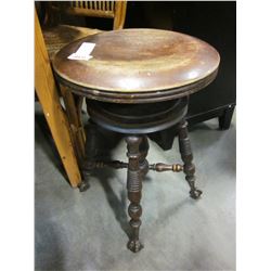 VINTAGE CLAW FOOT PIANO STOOL