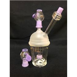 EVOLUTION BRAIN FREEZE 6.75" PINK GLASS BONG W/ BOWL