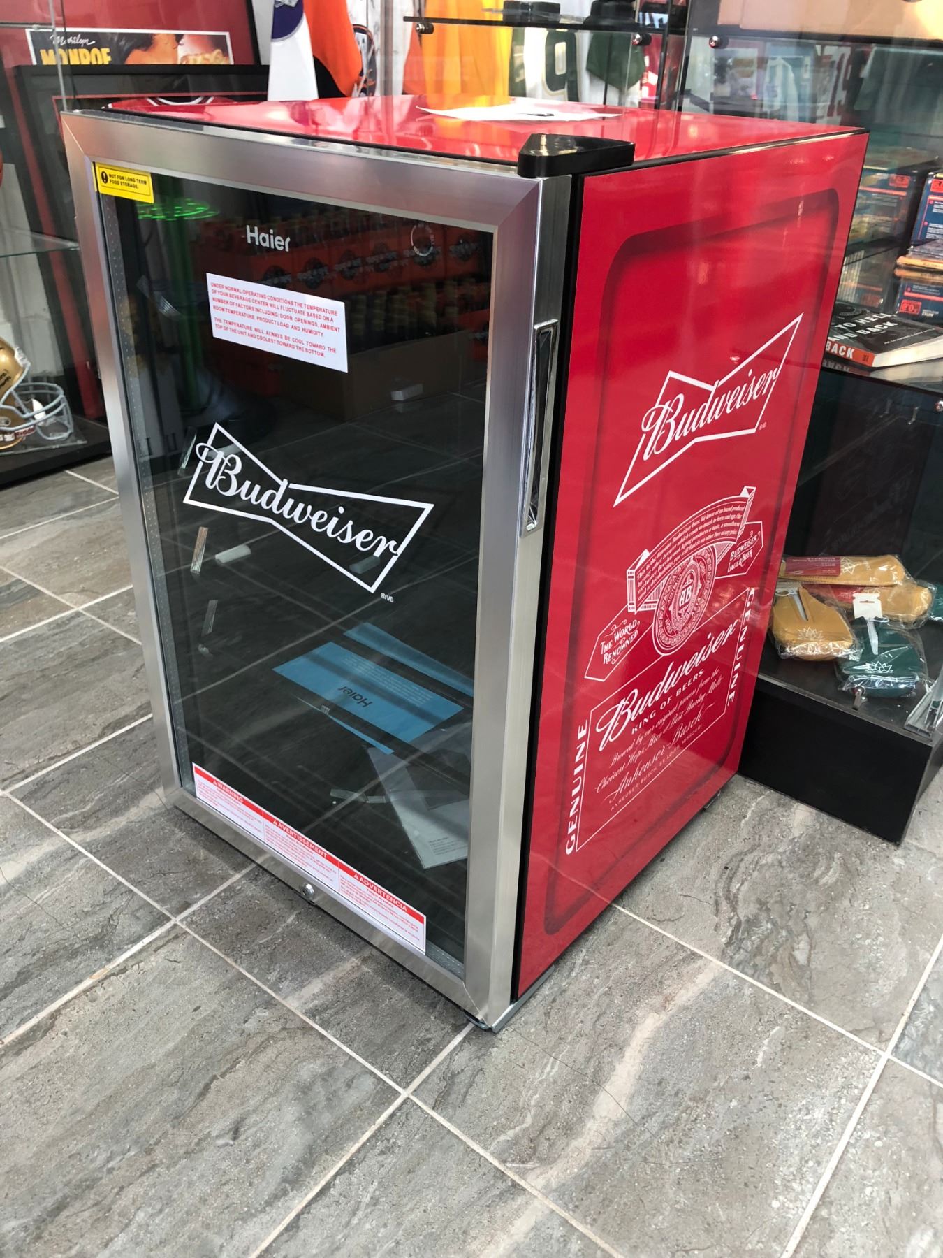 "BRAND NEW" BUDWEISER BAR FRIDGE 20" X 30"