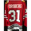 Image 1 : ANTON FORSBERG SIGNED BLACK HAWKS JERSEY (BECKETT COA)