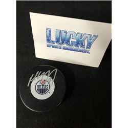 PAUL COFFEY SIGNED OILERS HOCKEY PUCK (LUCKY COA)