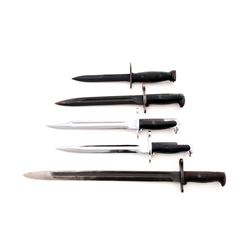 Lot of Five (5) U.S. Bayonets