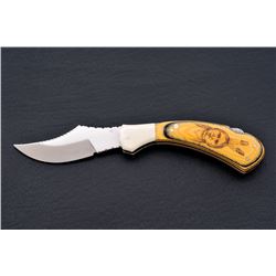 Nicely Made Custom Folding Knife with Scrimshaw
