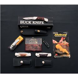 Lot of 5 Buck Knives  2 Sharpeners