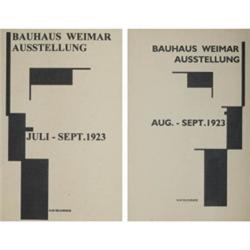 DRAFT AND FINAL FLYER FOR THE BAUHAUS WEIMAR EXHIBITION, 1923