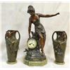 Image 1 : Fantastic 3pc French Bronze Figural Clock Set