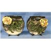 Two Victorian Majalica Pillow Vases