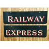 Image 1 : Original Railway Express 2pc Porcelain Sign