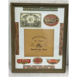 Framed Collage Of Cigar Labels