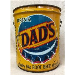 Rare Dad's Root Beer 5 Gallon Tin Bucket