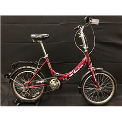 RED SCHWINN TANGO 6 SPEED FOLDING BIKE
