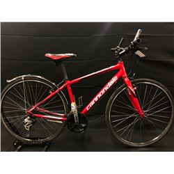 RED CANNONDALE QUICK 24 SPEED HYBRID BIKE - SHIFTER NEEDS REPAIR