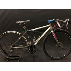 GREY NORCO ORD 24 SPEED ROAD BIKE WITH FRONT DISC BRAKES (FRONT BRAKE ISSUE)
