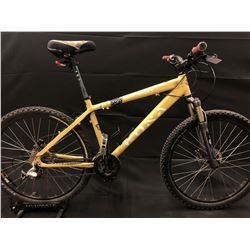 YELLOW KONA STUFF 16 SPEED FRONT SUSPENSION MOUNTAIN BIKE WITH FULL DISC BRAKES