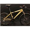 YELLOW KONA STUFF 16 SPEED FRONT SUSPENSION MOUNTAIN BIKE WITH FULL DISC BRAKES