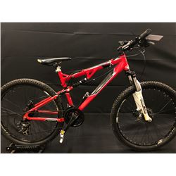 RED CCM SCOPE 21 SPEED FULL SUSPENSION MOUNTAIN BIKE WITH FULL DISC BRAKES