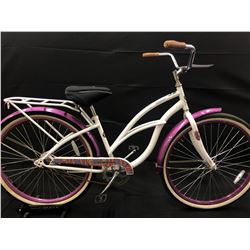 WHITE SCHWINN DELMAR SINGLE SPEED CRUISER BIKE
