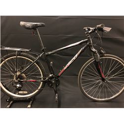 BLACK NORCO MOUNTAINEER 21 SPEED FRONT SUSPENSION MOUNTAIN BIKE (NO FRONT BRAKE)