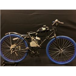 BLACK SINGLE SPEED GAS POWERED BIKE (NEEDS WORK)