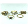 Image 1 : 5 PCS TOTAL: 1- ONE LADIES 14KT YELLOW GOLD CUBIC ZIRCONIA DRESS RING, SET WITH BRILLIANT CUT ROUND