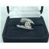 Image 2 : ONE LADIES CUSTOM MADE 14KT WHITE GOLD MOISSANITE AND DIAMOND SET DRESS RING, SHOULDER FLUSH GYPSY