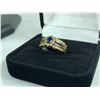 Image 2 : 3 PCS TOTAL: 1- ONE LADIES 18KT YELLOW GOLD NATURAL BLUE SAPPHIRE AND DIAMOND SET DRESS RING, OVAL