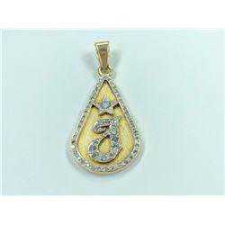 CUSTOM 14K YELLOW GOLD AND WHITE GOLD DIAMOND PENDANT