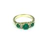 Image 3 : LADIES 14KT YELLOW GOLD EMERALD DIAMOND DRESS RING