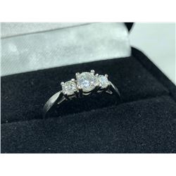 LADIES 14KT WHITE GOLD TRINITY DESIGN DRESS RING