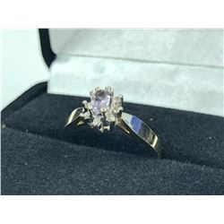 LADIES 10KT YELLOW GOLD AND WHITE GOLD ALEXANDRITE AND