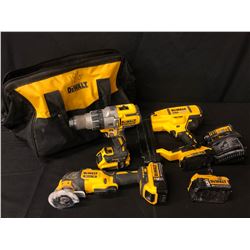 LOT OF ASSORTED DEWALT CORDLESS 20 VOLT TOOLS: BRUSHLESS 18 GAUGE BRAD NAILER, OSCILLATING