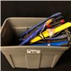 Image 1 : BIN OF ASSORTED BOLT CUTTERS, PIPE WRENCH, CROW BARS & MORE