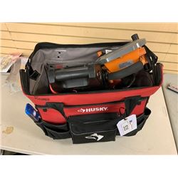 HUSKY TOOLBAG WITH ASSORTED TOOLS