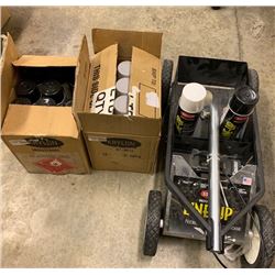 KRYLON INDUSTRIAL LINE UP PAVEMENT STRIPING MATCHING WITH BOX OF BLACK PAINT AND BOX OF WHITE PAINT
