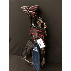 SET OF GOLF CLUBS INC. ADAMS GOLF BAG AND CLUBS, WITH ODYSSEY AND TAYLORMADE PUTTERS