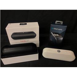 PAIR OF BEATS PILL BLUETOOTH SPEAKERS & FITBIT IONIC FITNESS WATCH