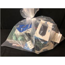 BAG OF ASSORTED BLUETOOTH SPEAKERS, HEADPHONES, MINI DRONES & MORE
