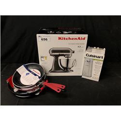 KITCHENAID 4.5 QUART TILT-HEAD MIXER, CUISINART STAINLESS STEEL ELECTRIC CAN OPENER, 2 KITCHENAID