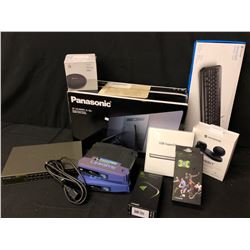 LOT OF ELECTRONICS INCLUDING PANASONIC STEREO SYSTEM, ADIDAS HEART RATE MONITORS, GOOGLE HOME MINI