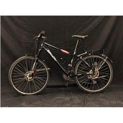 BLACK BRODIE FURY 27 SPEED HYBRID MOUNTAIN BIKE WITH FRONT AND REAR HYDRAULIC DISK BRAKES, CLIP
