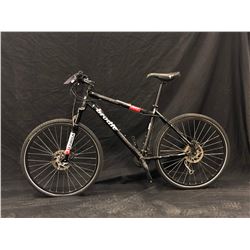 BLACK BRODIE FURY 27 SPEED HYBRID MOUNTAIN BIKE WITH FRONT AND REAR HYDRAULIC DISK BRAKES, MISSING