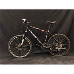 BLACK BRODIE FURY 27 SPEED HYBRID MOUNTAIN BIKE WITH FRONT AND REAR HYDRAULIC DISK BRAKES, CLIP