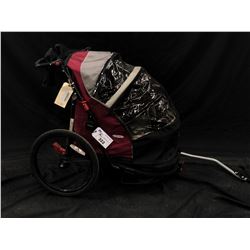 BLACK AND RED INSTEP BIKE CARRIER STROLLER