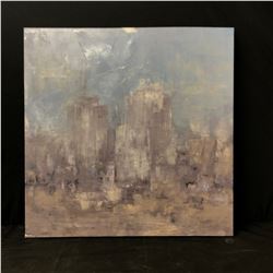 UNFRAMED ABSTRACT CITYSCAPE CANVAS PRINT
