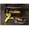 Image 1 : DEWALT TOOLBOX WITH ASSORTED TOOLS INC. 3/8" DRILL, SCREWDRIVERS, BITS, WRENCHES AND MORE