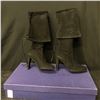 Image 1 : PAIR OF STUART WEITZMAN HIGHLAND BLACK SUEDE BOOTS, SIZE US 8