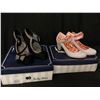Image 1 : PAIR OF FLORAL, AND PAIR OF BLACK RUDY SHOO HEELS, BOTH SIZE 36
